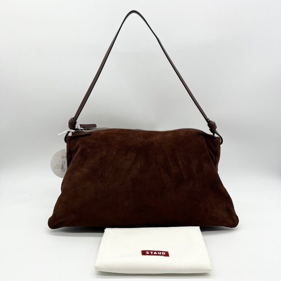 STAUD Mahogany Suede Vivi Shoulder Bag - Picture 2 of 11